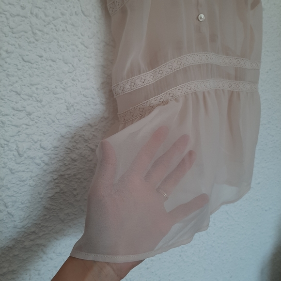 JACK by BB Dakota Cream Lace Accent Semi Sheer Camisole Tank Top Size L - Picture 4 of 9